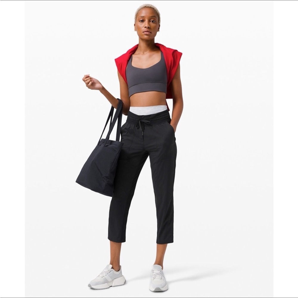 Lululemon Dance Studio Mid-Rise Cropped Pant Black Pinstripe